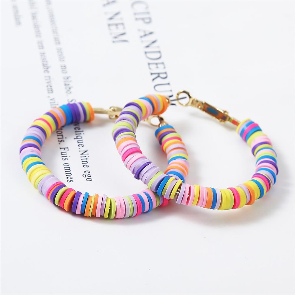 Khuyên Tai Tròn Mềm Nhiều Màu WMES15H Phong Cách Bohemian