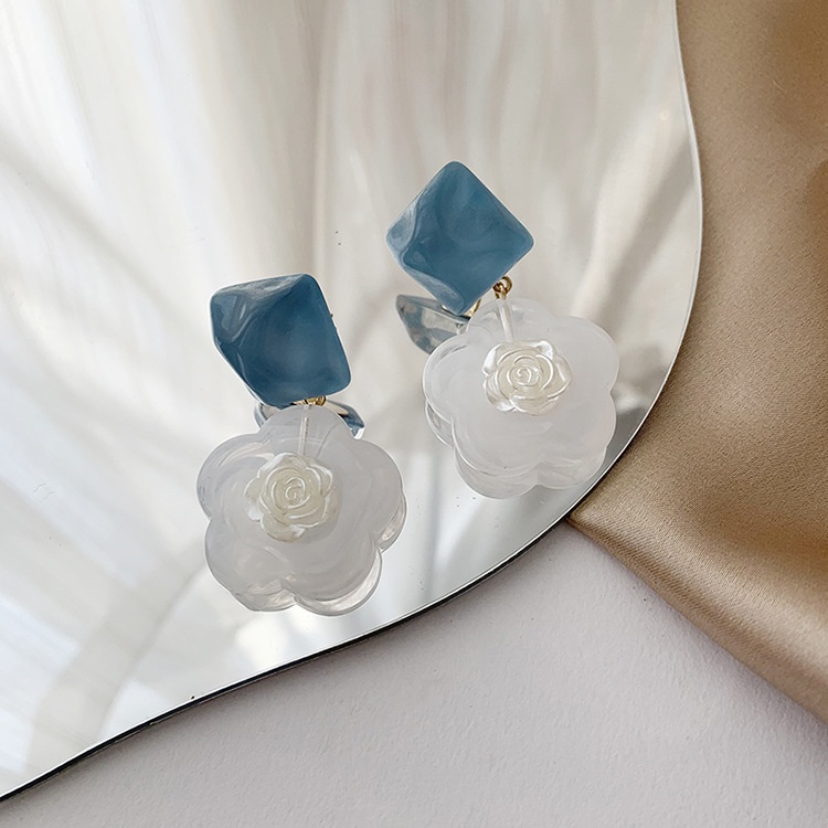 Khuyên tai kẹp không bấm lỗ chốt điều chỉnh K229 bằng hợp kim mạ vàng hình bông hoa bigsize dáng midi Leous Accessories