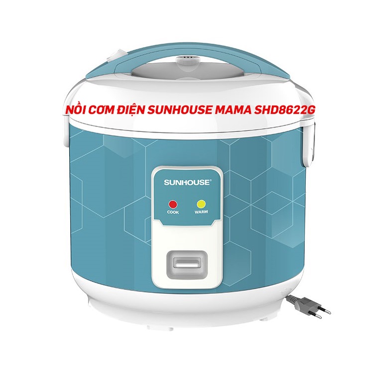 Nồi cơm điện Sunhouse MaMa SHD8658/SHD8622 1.8L, công nghệ 3D giữ ấm 48h, chống dính WHITFORD USA