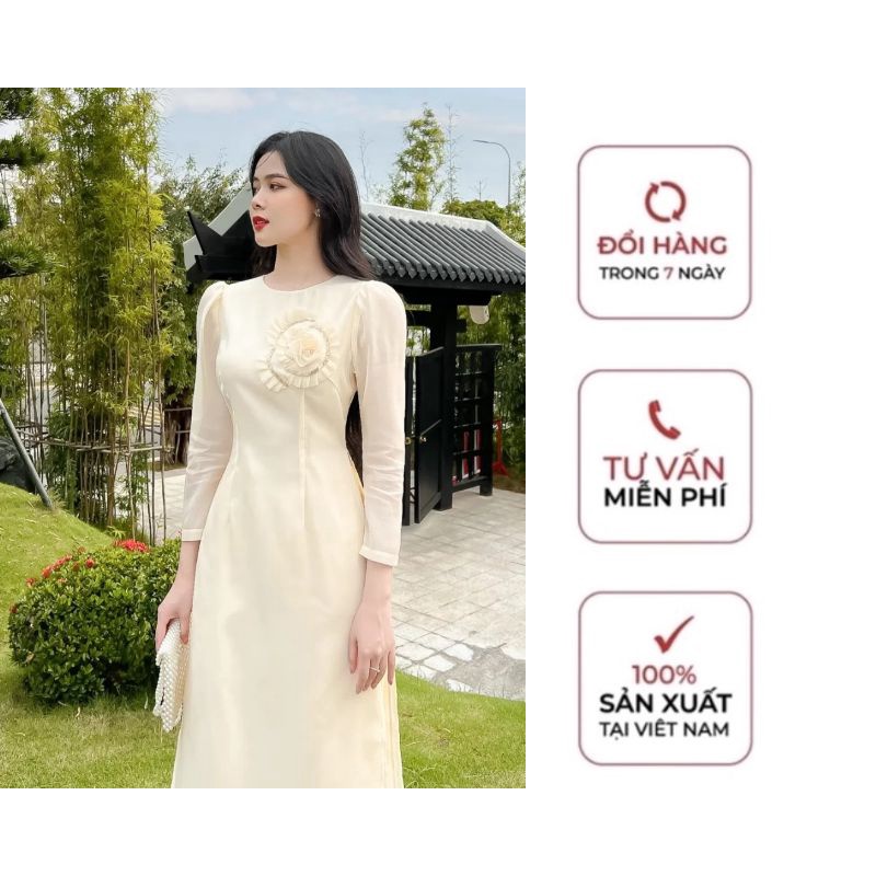Áo Dài Cách Tân 2 Lớp Thiết Kế Giian siêu đẹp-MA220