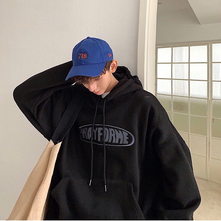 Áo Hoodie Tay Dài Form Rộng Màu Xanh Dạ Quang 2 Màu Tùy Chọn