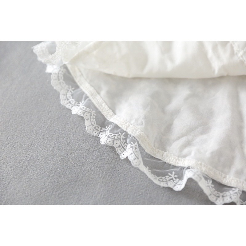 Áo choàng ren chùm đầu thoáng khí phong cách công chúa cho bé gái