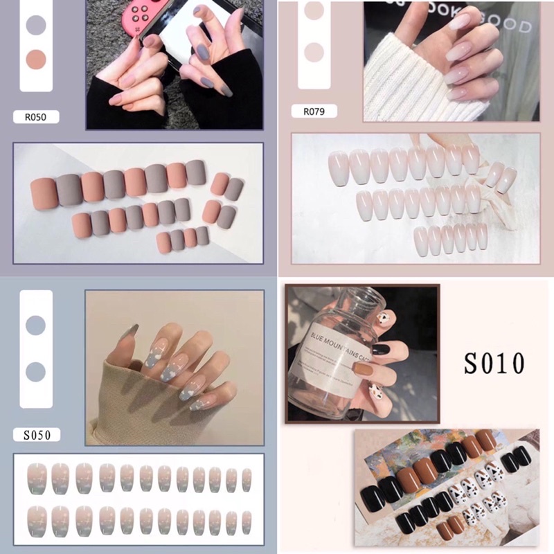 Set 24 Móng Tay Giả Kèm Keo (Tặng Set Keo Thạch, Dũa cute, Cây Lấy Móng Cho Đơn Từ 3 bộ)
