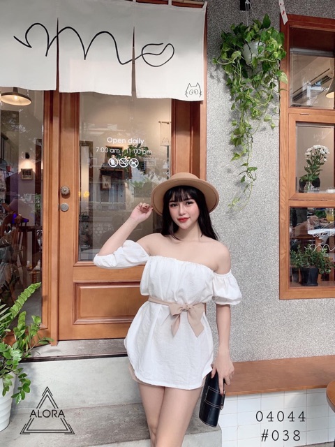 [Mã FAGREEN245 giảm 10% tối đa 30K đơn 99K] S313 Set Áo Trễ Vai Tay Bay Phối Quần Sooc Nữ Kèm Đai Rời Siêu Xinh | BigBuy360 - bigbuy360.vn