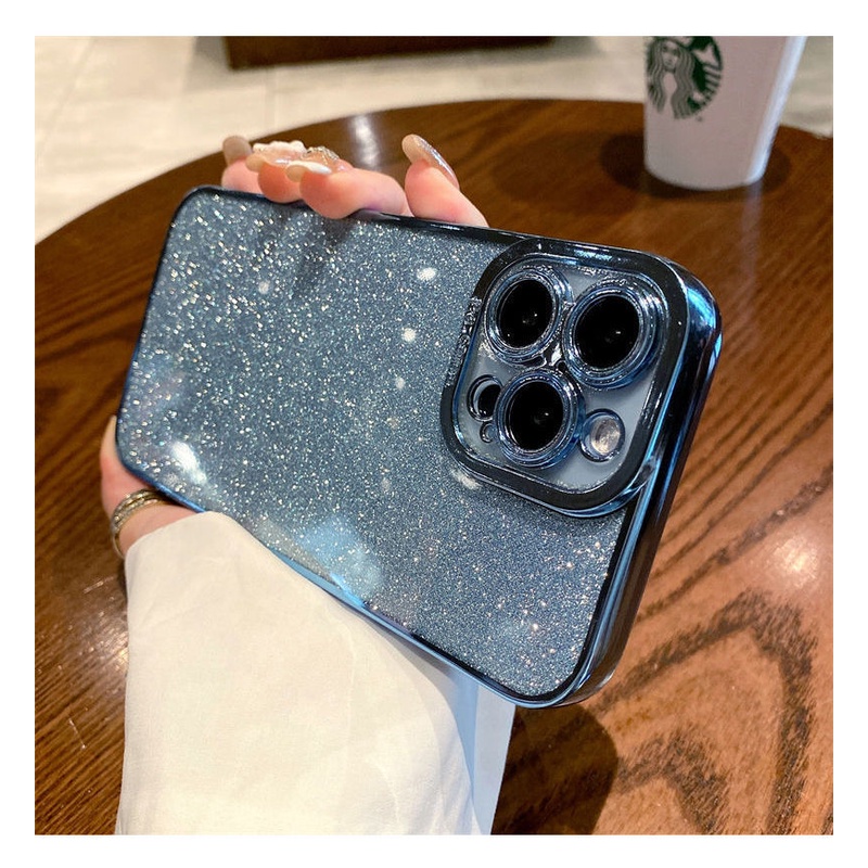Ốp Điện Thoại Nhựa Dẻo Mạ Màu Gradient 6D Kim Tuyến Cho iPhone 14 13 12 11 Pro MAX XR XS MAX 7 / 8 PLUS IP 14