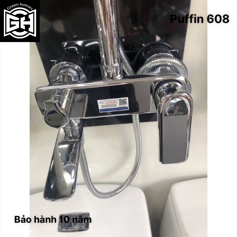 Bộ sen cây tắm đứng nóng lạnh Puffin - Hàng chính hãng-bảo hành 10 năm - Dây chuyền đức - sản xuất tại Việt Nam