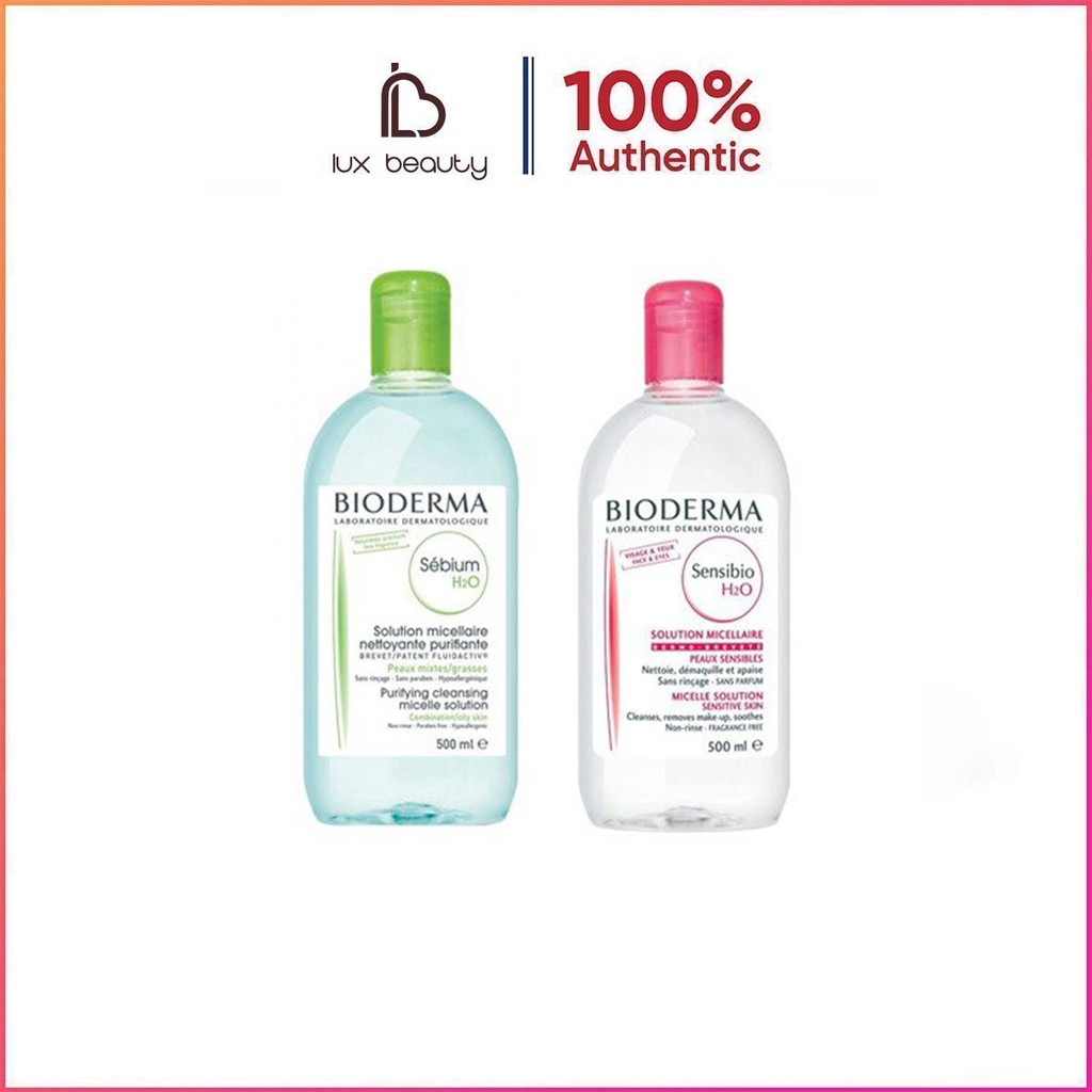 Tẩy trang nắp xanh và nắp hồng 500ml