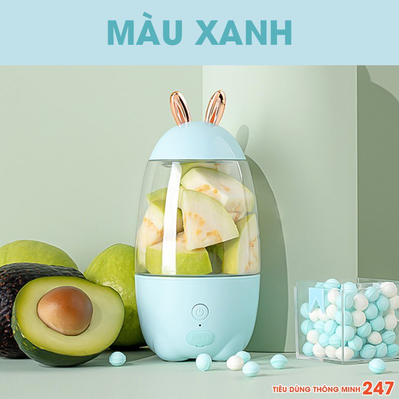 Máy Xay Mini Cầm Tay Bunny FREESHIP Công suất 50W Cổng Sạc Usb, Nhỏ Gọn Tiện Ích Dễ Sử Dụng Thể Tích 330ML