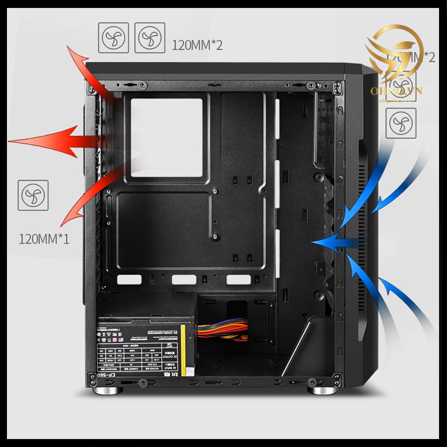 Vỏ Case Máy Tính PC Gaming AAP G05 Vỏ Case LED RGB Thùng Máy Tính Trong Suốt - OHNO VIỆT NAM