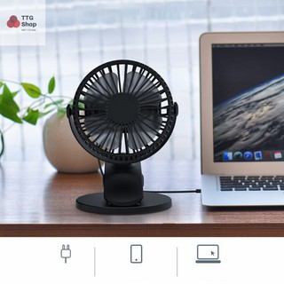 Quạt tích điện kẹp bàn mini, động cơ chống ồn