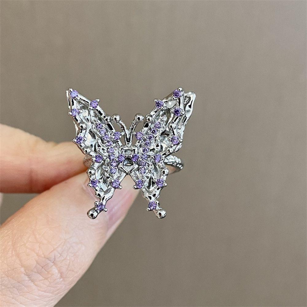 Dây Chuyền Mặt Bướm Màu Tím WMES15H Ngọt Ngào Thời Trang|Nhẫn Hợp Kim Y2K Y2K Thời Trang|Vòng Cổ Choker Phong Cách Hàn Quốc