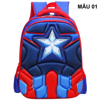 Balo trẻ em, mầm non hình 3D Captain America, balo hình nhện cho bé (MS0016)
