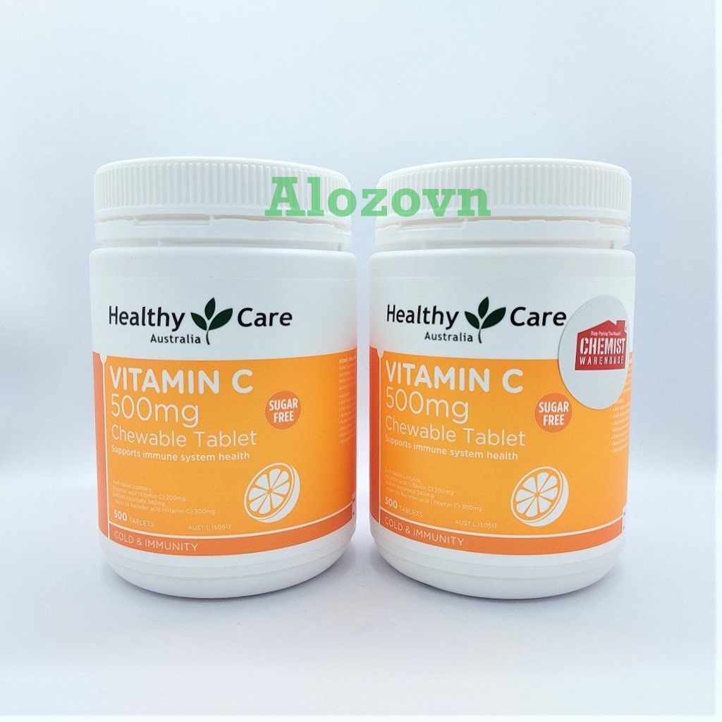 Viên Nhai Healthy Care Vitamin C 500mg Tăng Đề Kháng, Hỗ Trợ Sức Khỏe, Tim Mạch, Làm Sáng Da, Phòng Cảm Lạnh