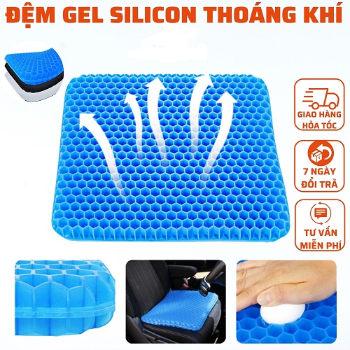 Đệm ngồi 3d thoáng khí lót mông chống đau mỏi silicon cao cấp 2 lớp lót ghế ngồi văn phòng mẫu mới 2022 [ TẶNG BỌC ĐỆM ]