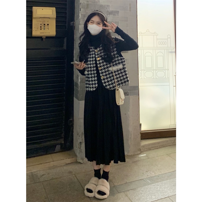 DẠ TWEED | Áo Vest Gile Nữ Dạ Tweed Không Tay Túi Phối Lông Độc Đáo, Áo Gile Phong Cách Hàn Quốc Mới 2023