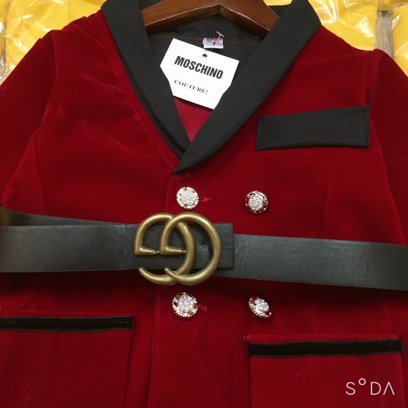 Vest nhung kèm đai cho bé gái