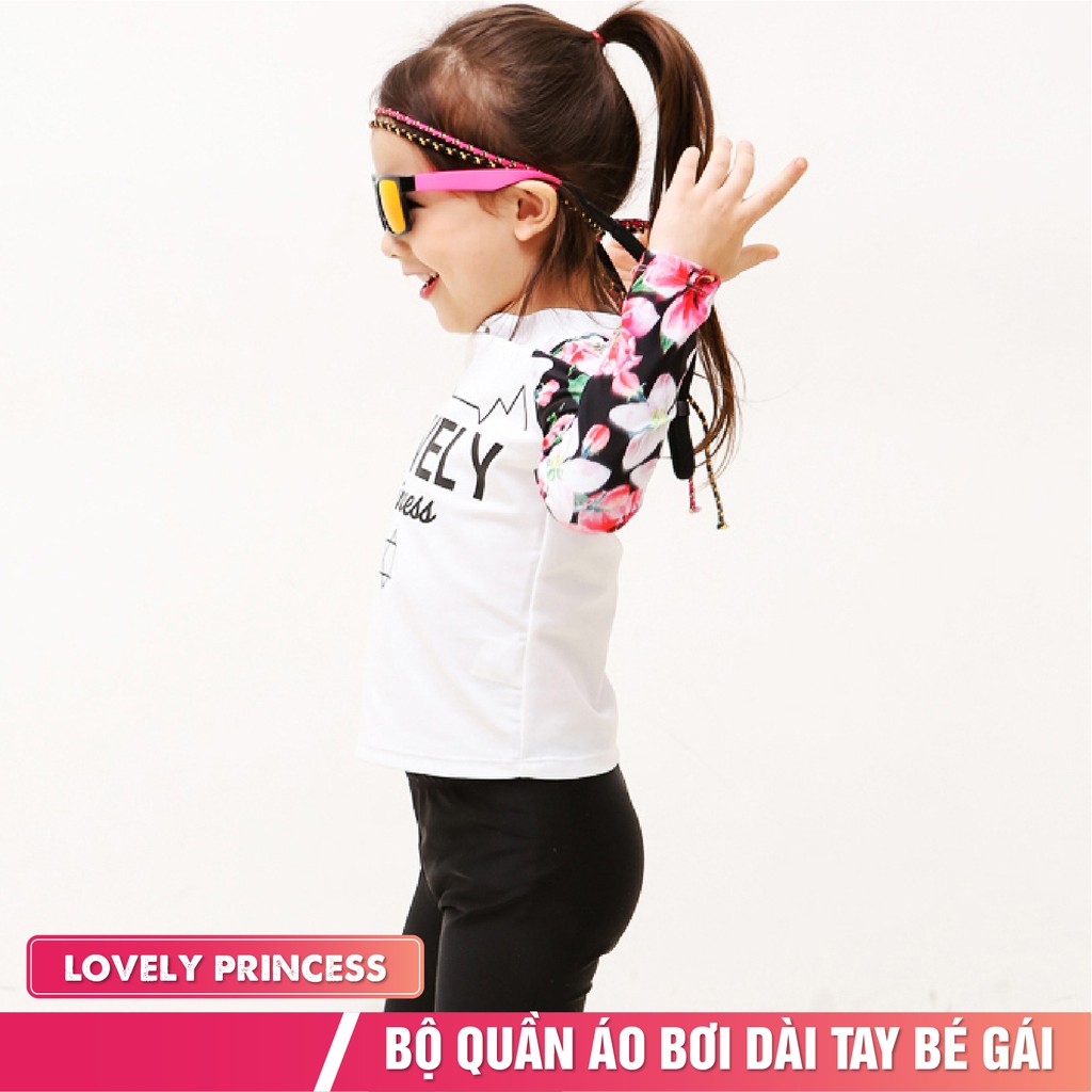 Đồ bơi bé gái mẫu Lovely Princess/Surf đồ bơi cho bé từ 1-12 tuổi mẫu dài tay chống nắng giữ nhiệt