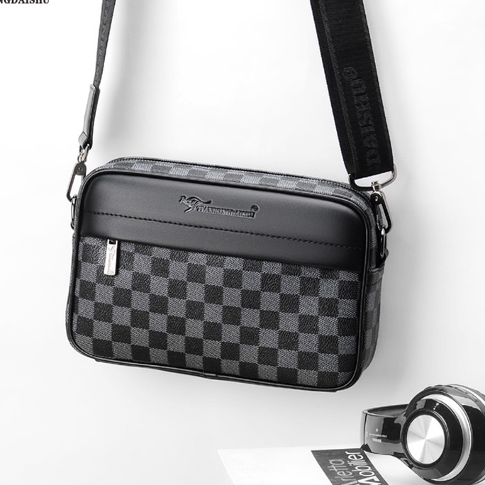 Túi Đeo Chéo Nam Thời Trang KẺ KARO DA PU