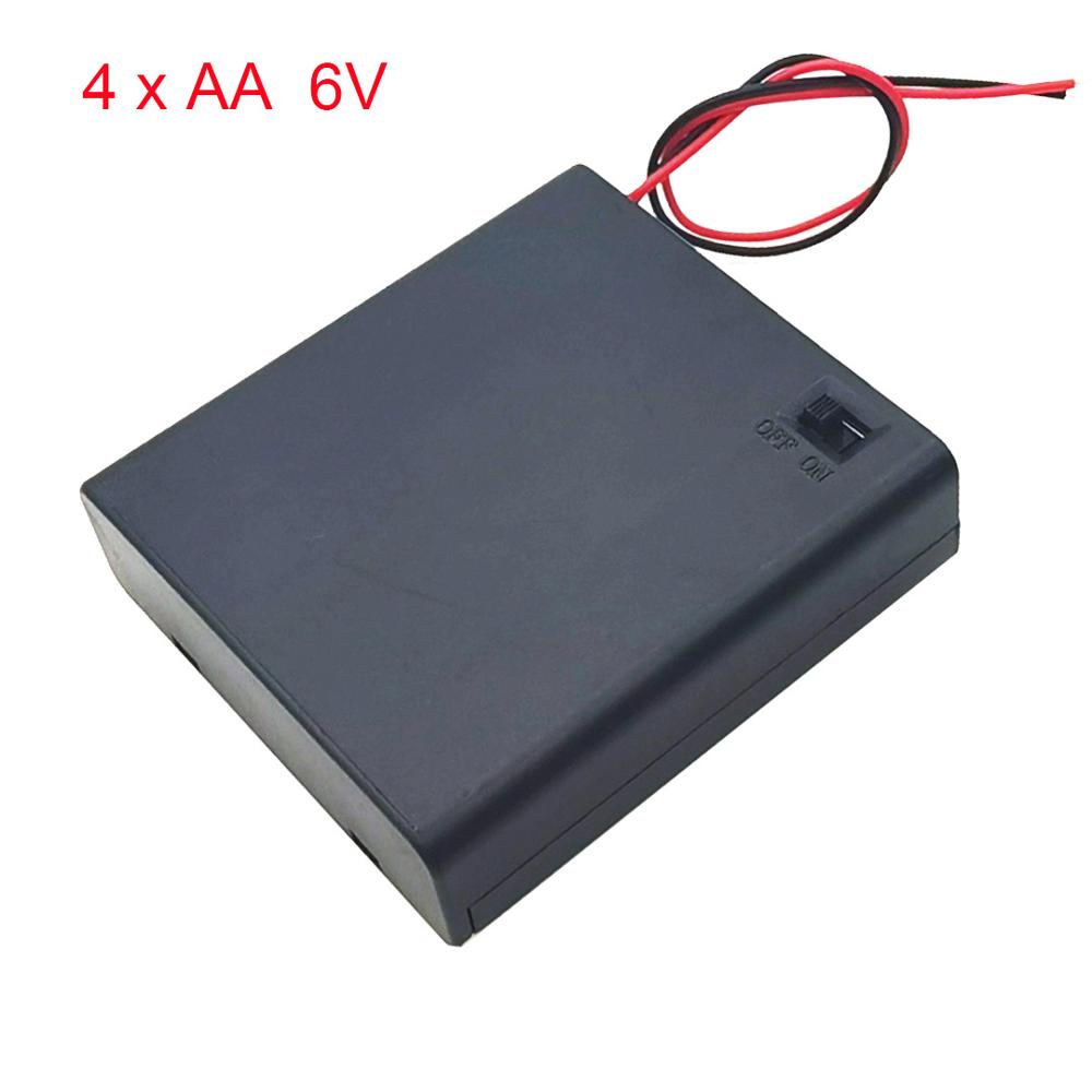 Hộp Đựng Pin Aa 1 / 2 / 3 / 4 Ngăn 1.5v / 3v / 4.5v / 6v Có Công Tắc