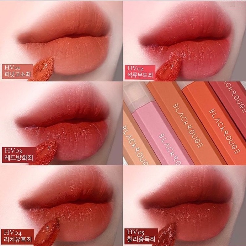 Son Lì Mịn Mượt Nhẹ Môi Black Rouge Half N Half Water Velvet 3.5g