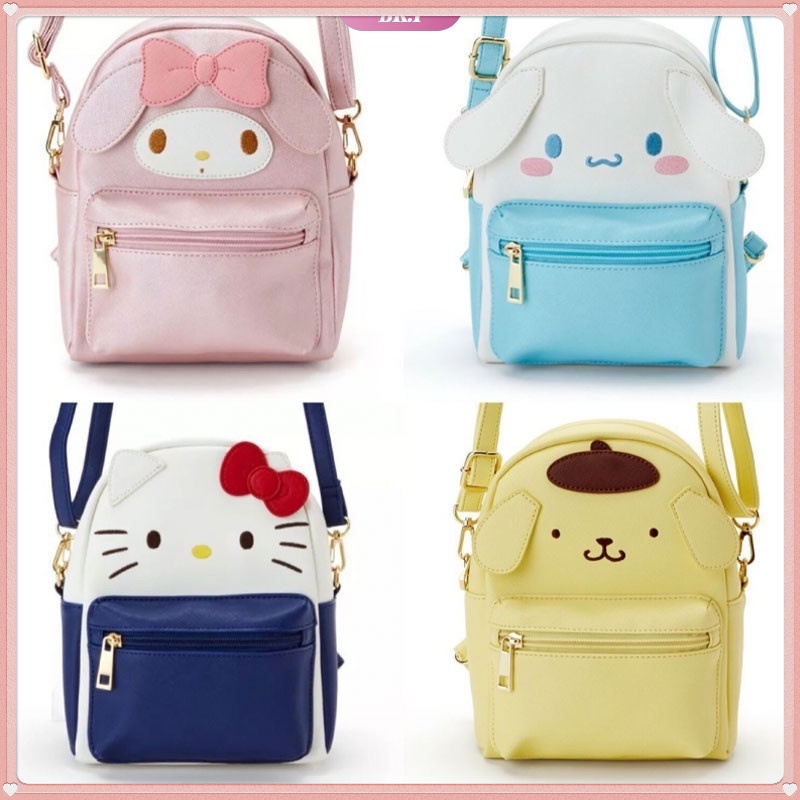 Túi Đeo Chéo Vai Hình Mèo Hello Kitty My Melody Kuromi Pom Pom Dễ Thương Thương Hiệu Sanrio Kawaii Y2k