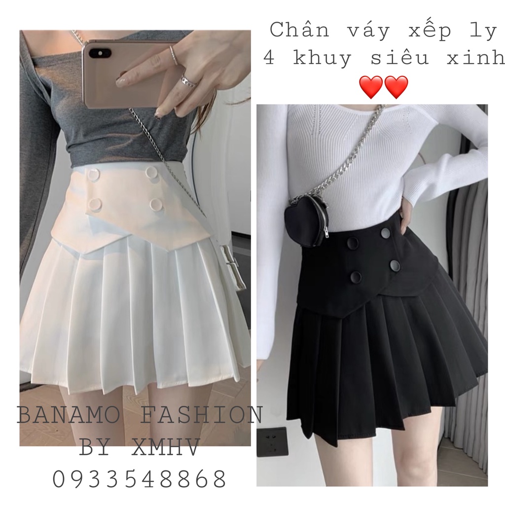 Chân váy xếp ly 4 khuy thời trang Banamo Fashion 5334 | BigBuy360 - bigbuy360.vn