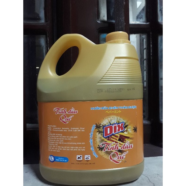 Nước rửa chén thảo dược Dix tinh dầu quế can 3.6 lít