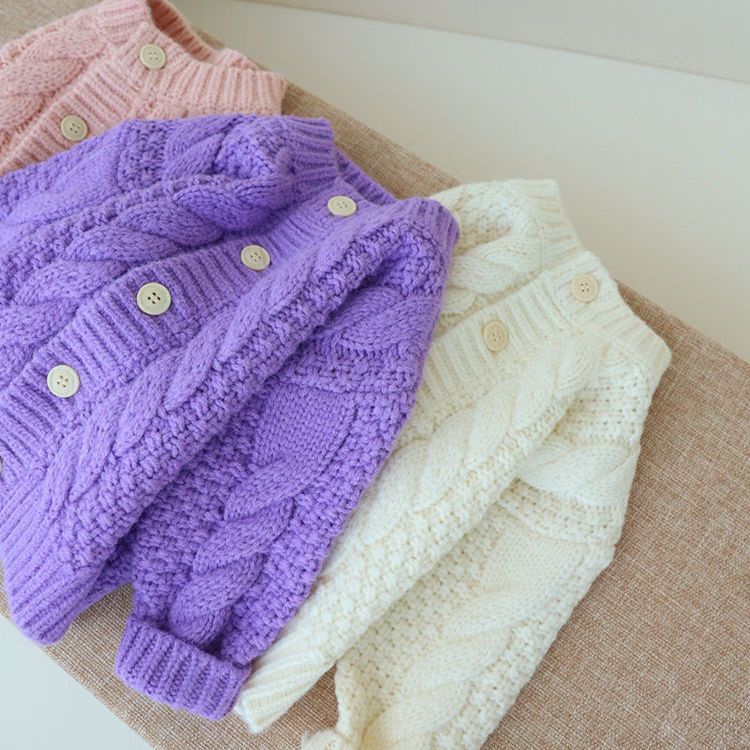 Áo Khoác Cardigan Len Chui Đầu Tay Dài In Họa Tiết Dễ Thương Thời Trang Mùa Thu 2022 Cho Bé Gái