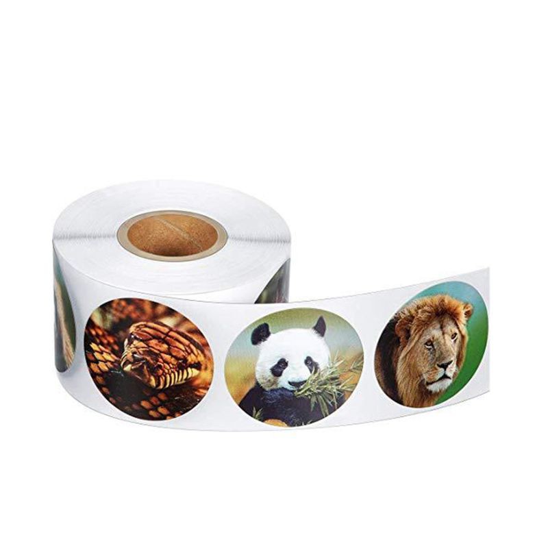 Cuộn 500 miếng sticker hình động vật trong sở thú giống như thật