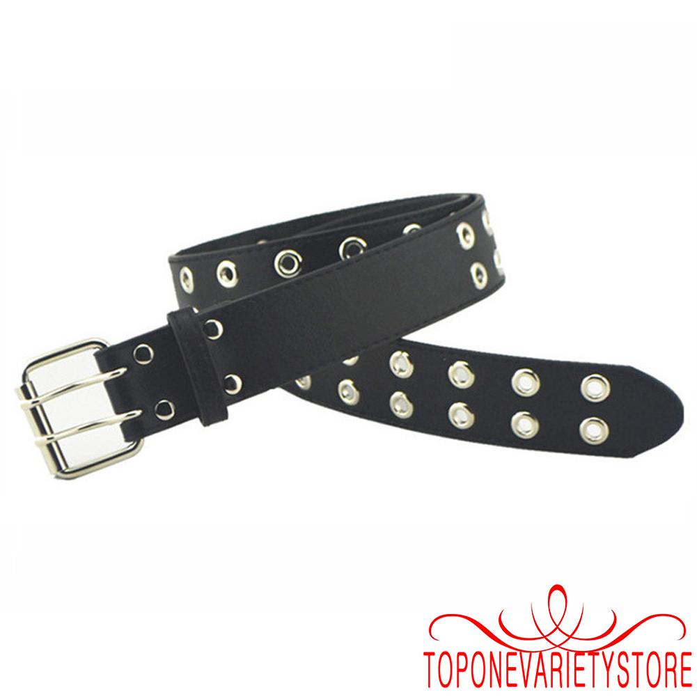 Topone- Thắt Lưng Phối Hai Hàng Nút Có Thể Điều Chỉnh Phong Cách Rock Xe Máy Cá Tính