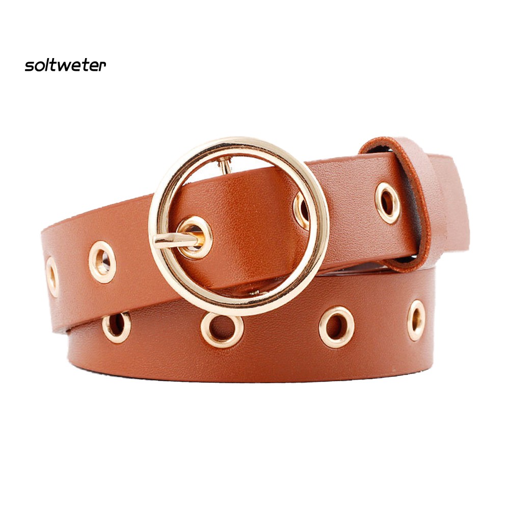 Thắt Lưng Nữ Giả Da Khóa Tròn Thời Trang