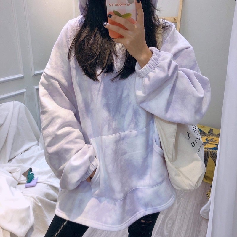 Áo hoodie nỉ bông dáng rộng