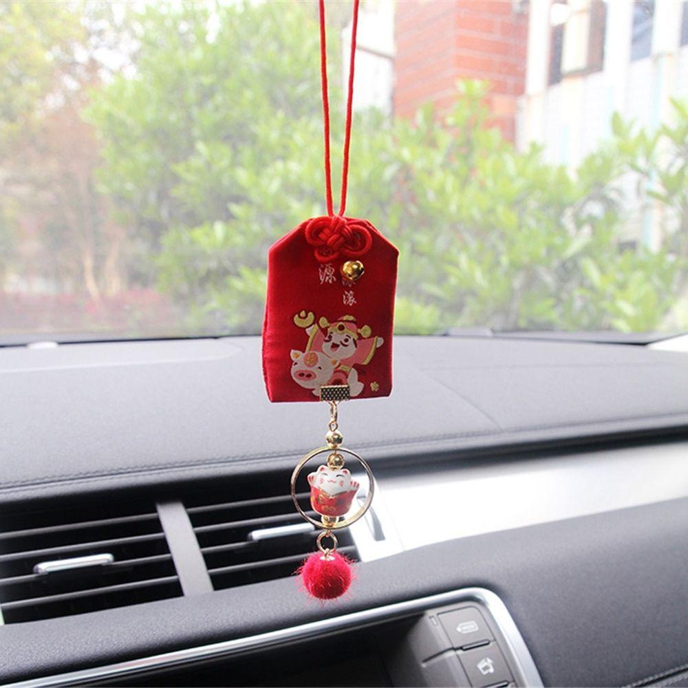 Dây Treo Trang Trí Xe Hơi Hình Chú Mèo May Mắn Maneki Neko Kiểu Nhật Bản