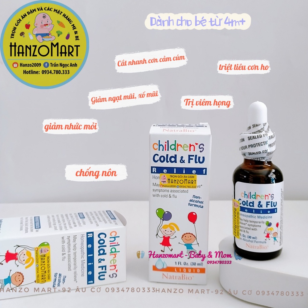 Siro ho Children’s Cold & Flu 30ml Mỹ