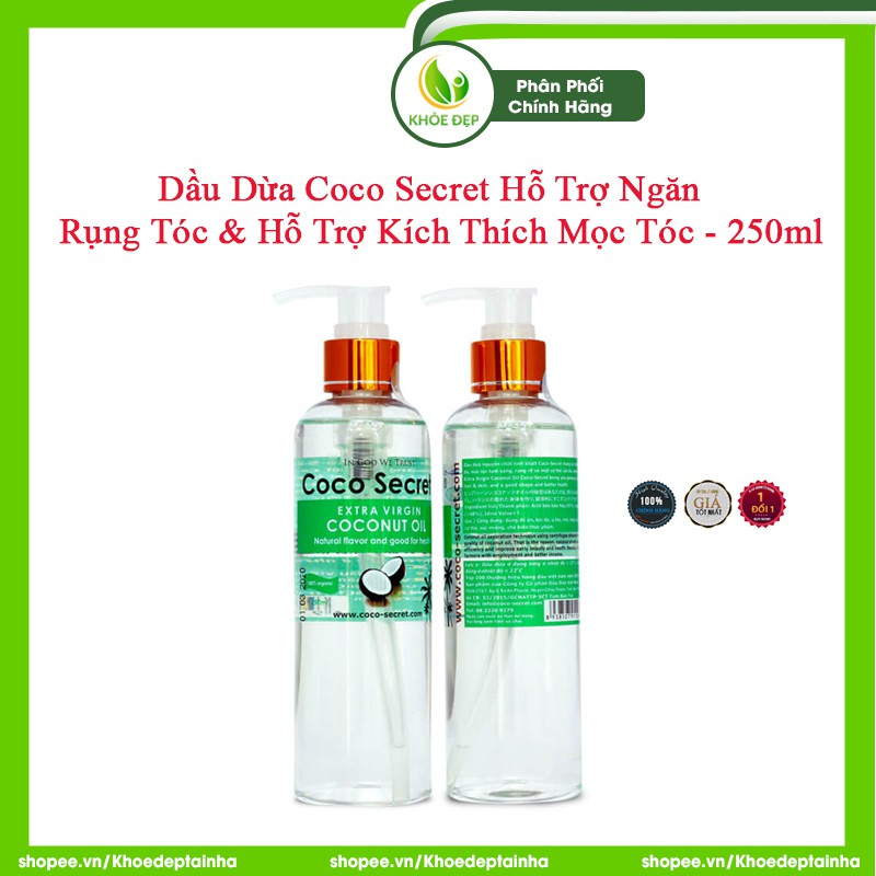 [ CHÍNH HÃNG ] Dầu Dừa COCO SECRET Hỗ Trợ Ngăn Rụng Tóc &amp; Hỗ Trợ Kích Thích Mọc Tóc - 250ml