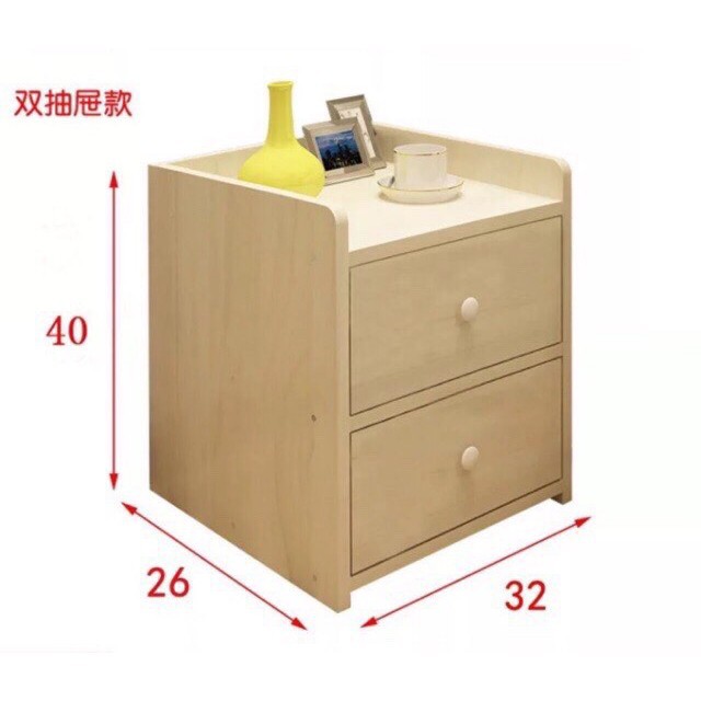 Tab đầu giường - Hộc Tủ Đầu Giường - Kệ Tủ Đầu Giường Gỗ Ép MDF 2 Ngăn Kéo, Nhỏ Gọn Siêu Tiện Dụng Cho Căn Phòng Của Bạn