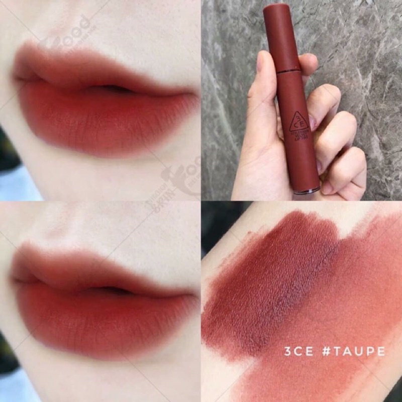 Son Kem Lỳ 3CE taupe màu đỏ nâu Velvet tint chính hãng