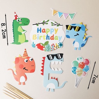 Set 6 que cắm HPBD khủng long tinh nghịch