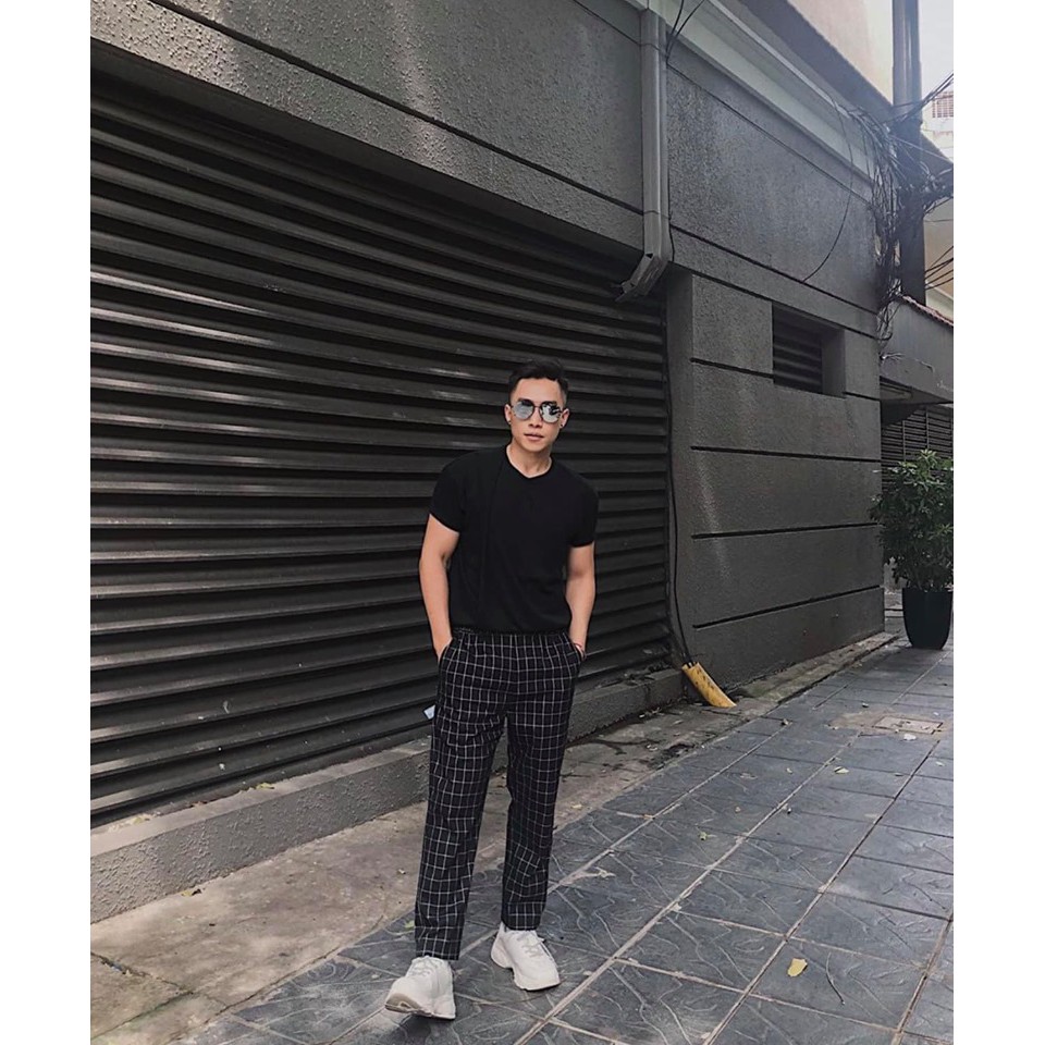 quần caro phong cách unisex - kèm ảnh thật(gin store)