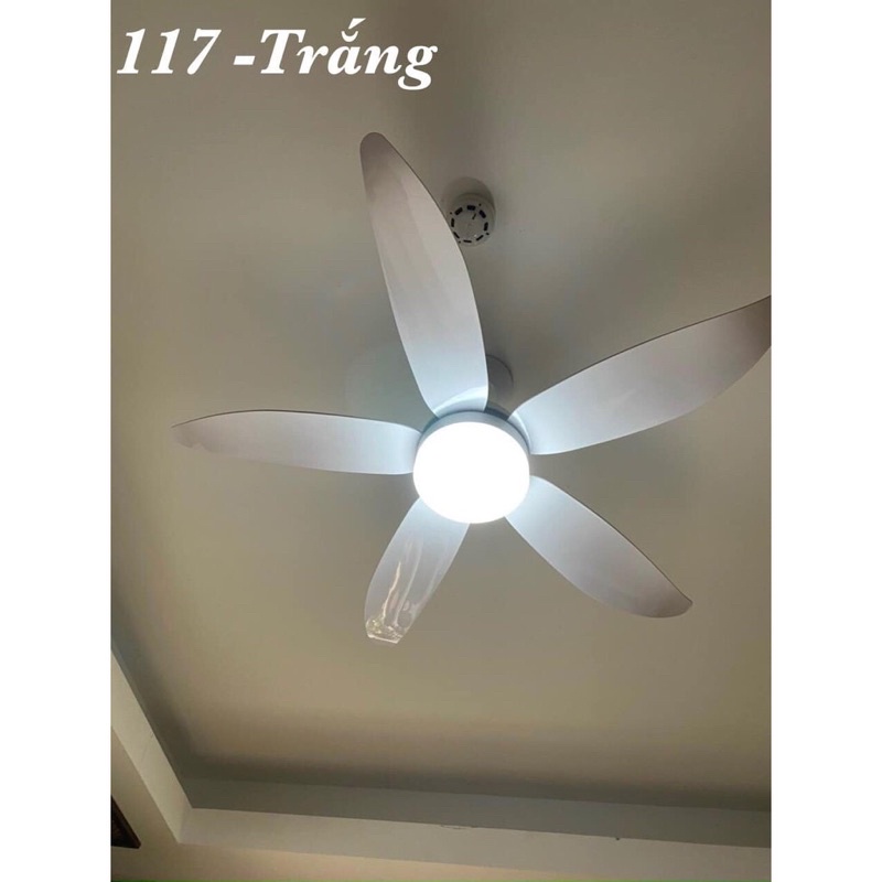 Quạt Trần Đèn 5 Cánh Mầu trắng động cơ lõi đồng