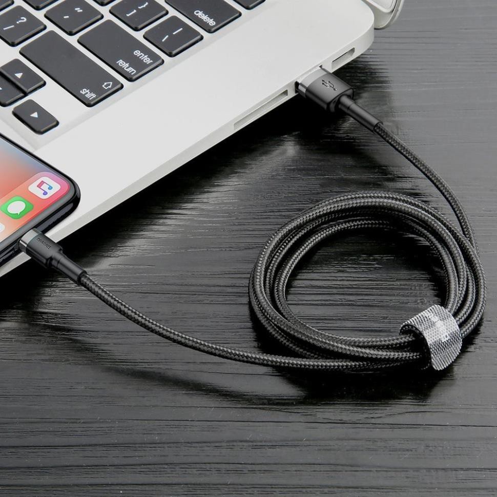 Cáp sạc nhanh Lightning Baseus, dây sạc Iphone, ipad CALKLF-CV1 (2m) siêu bền - Hàng Chính Hãng bảo hành 24 tháng