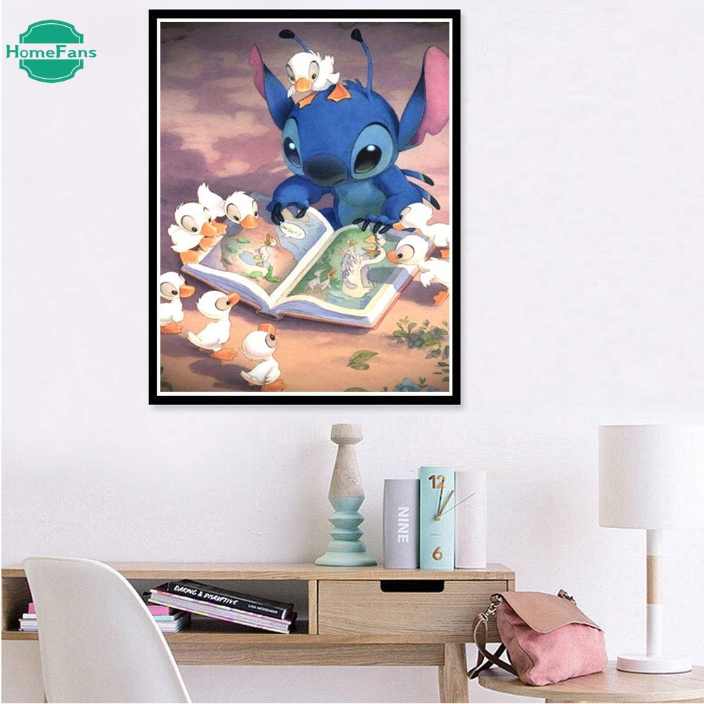 Bộ tranh đính đá 5D họa tiết hoạt hình dễ thương DIY dùng trang trí nhà cửa