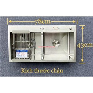 Chậu rửa bát 2 hố đúc H7843 Kagol công nghệ Hàn Quốc