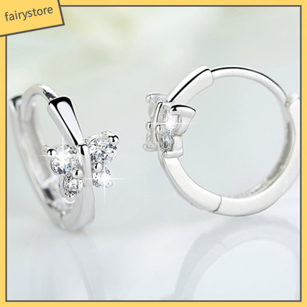 Bông Tai Hình Bướm Đính Đá Thời Trang Cho Nữ