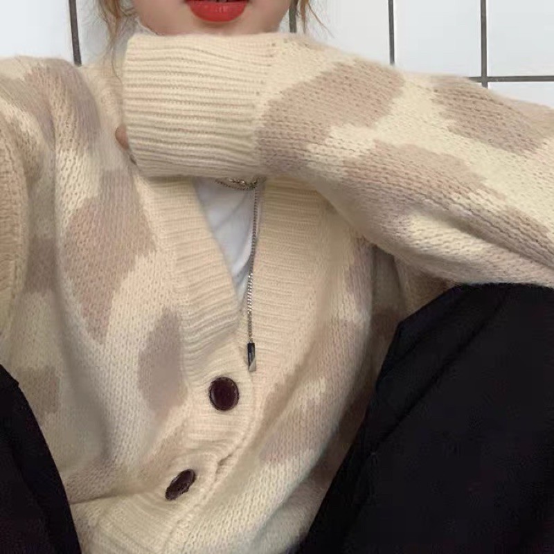 Áo Khoác Cardigan Báo Đốm