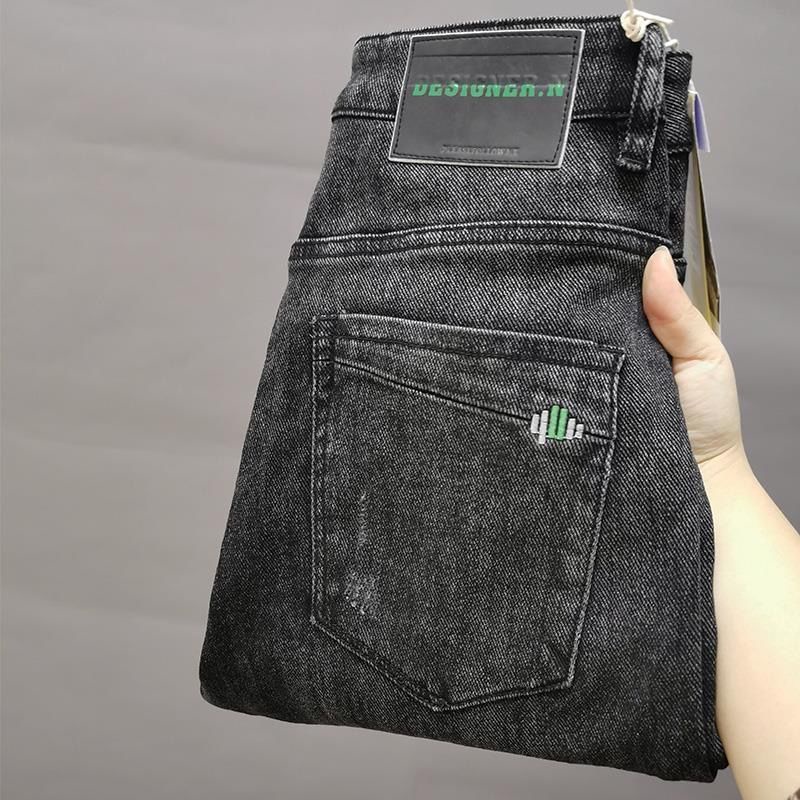 Quần jean dài dáng rộng màu xám đen thời trang mùa thu năng động cá tính cho nam size 28-36