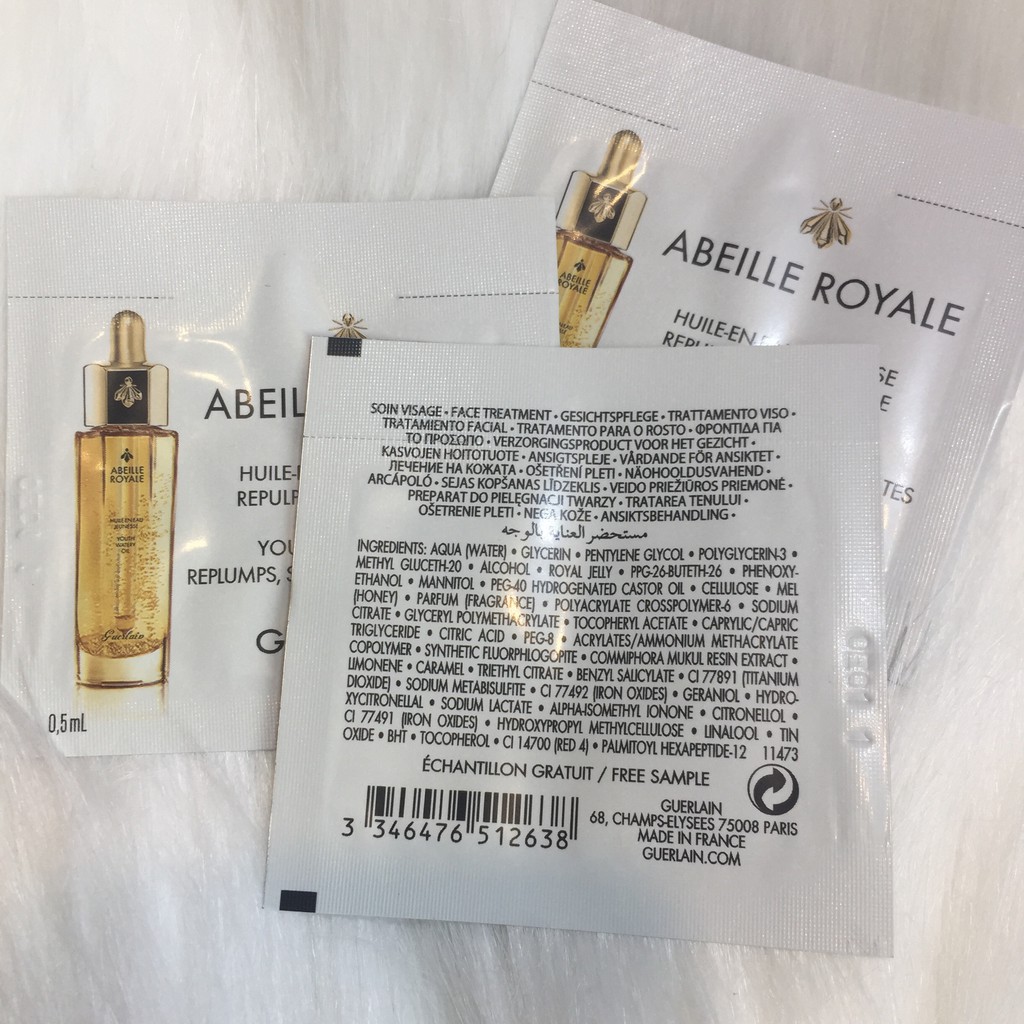Dầu Dưỡng Guerlain Abeille Royale Youth Watery Oil chống lão hoá cấp ẩm cho làm da tươi trẻ rạng rỡ - 0.5ml | BigBuy360 - bigbuy360.vn