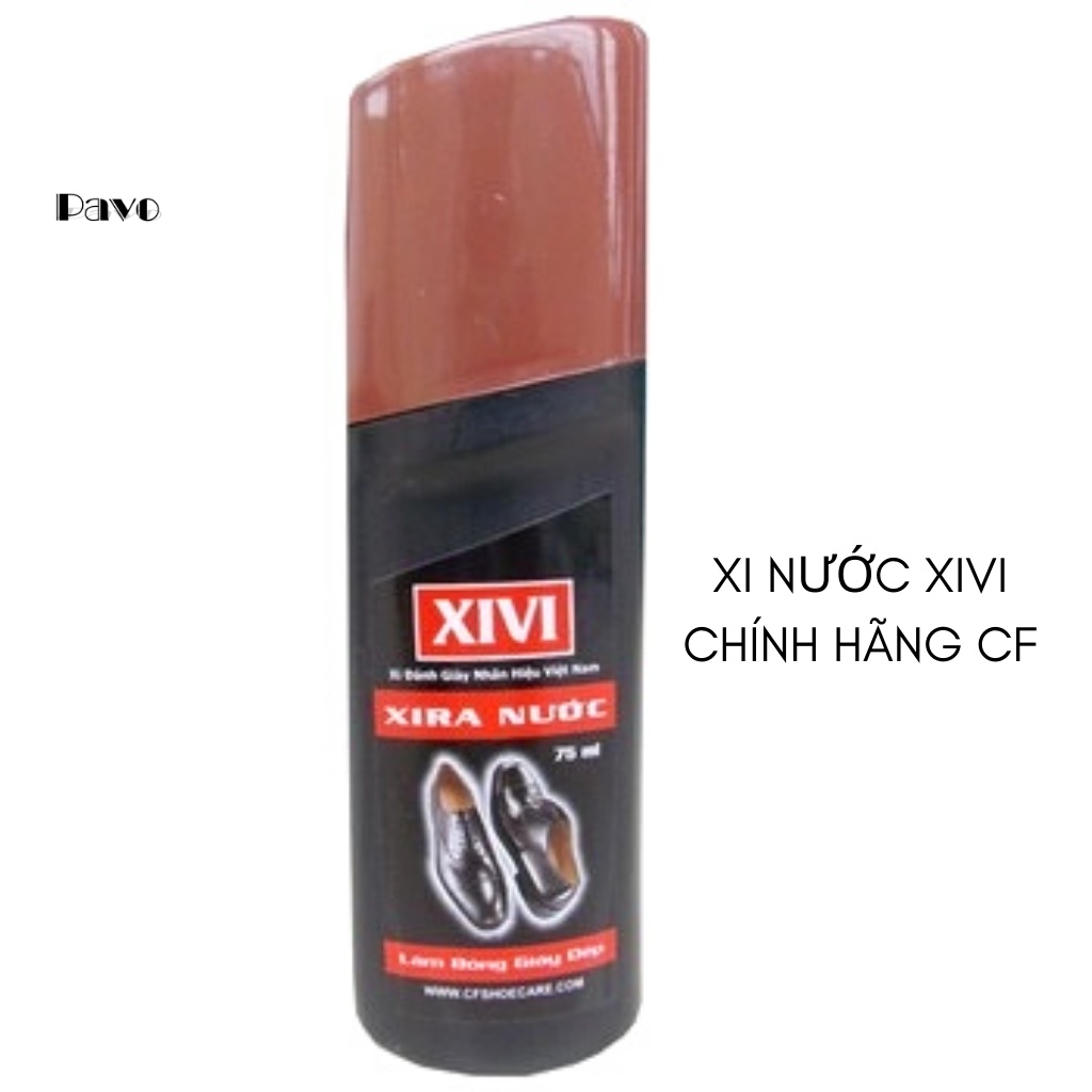 Xi Đánh Bóng XIVI Chính Hãng CF Dạng Nước 75 ml Hai Màu Đen,Nâu(Đánh Giày Da,Túi,Ví,Áo Da, Dây Lưng)