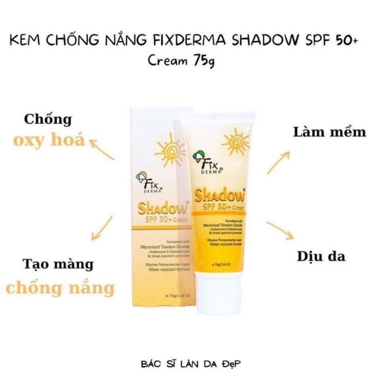 [CÓ BILL] Kem Chống Nắng Fixderma Shadow SPF50 Cream SPF 30 Gel