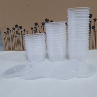 Hộp nhựa có nắp làm bánh flan, caramen, rau câu, sữa chua, đựng slime (đủ 3 size)